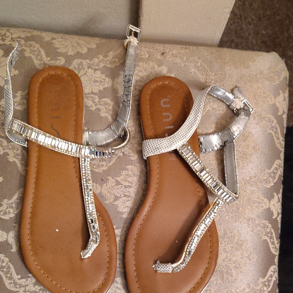 Silver Strappy Sandals